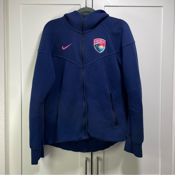 Nike Tops - Nike San Diego Wave FC Spring ‘25 Tech Windrunner Fleece Full Zip Hoodie Blue